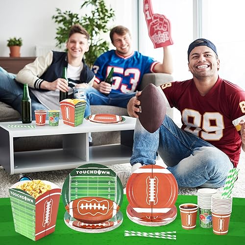 Miniatura 5 de Juego de vajilla desechable de Pascua de 125 piezas, platos de papel para decoración de Pascua, suministros para fiesta de Pascua, incluye platos,