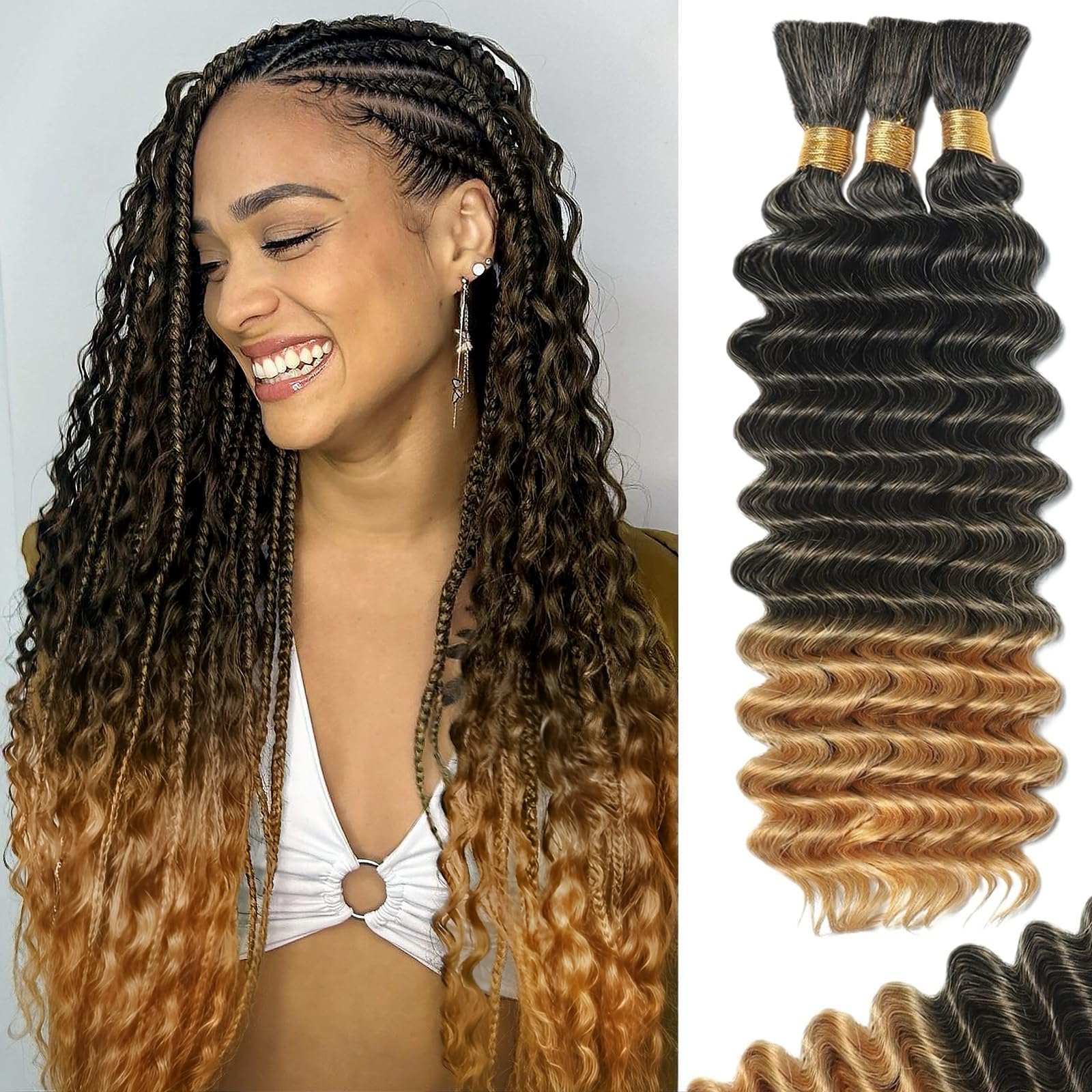Boho Braids Hair Extensions - 20 Inch Curly Wave -20
