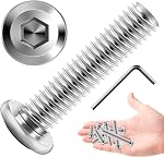 20Pcs M6 Bolt, M6 x 25mm Flat Head Socket Cap Screw Bolts, Allen Socket Drive Black Machine M6 Screws Assortment Kit, 304 Stainless Steel Bolts, M6x1.0 Bolt by Marysino