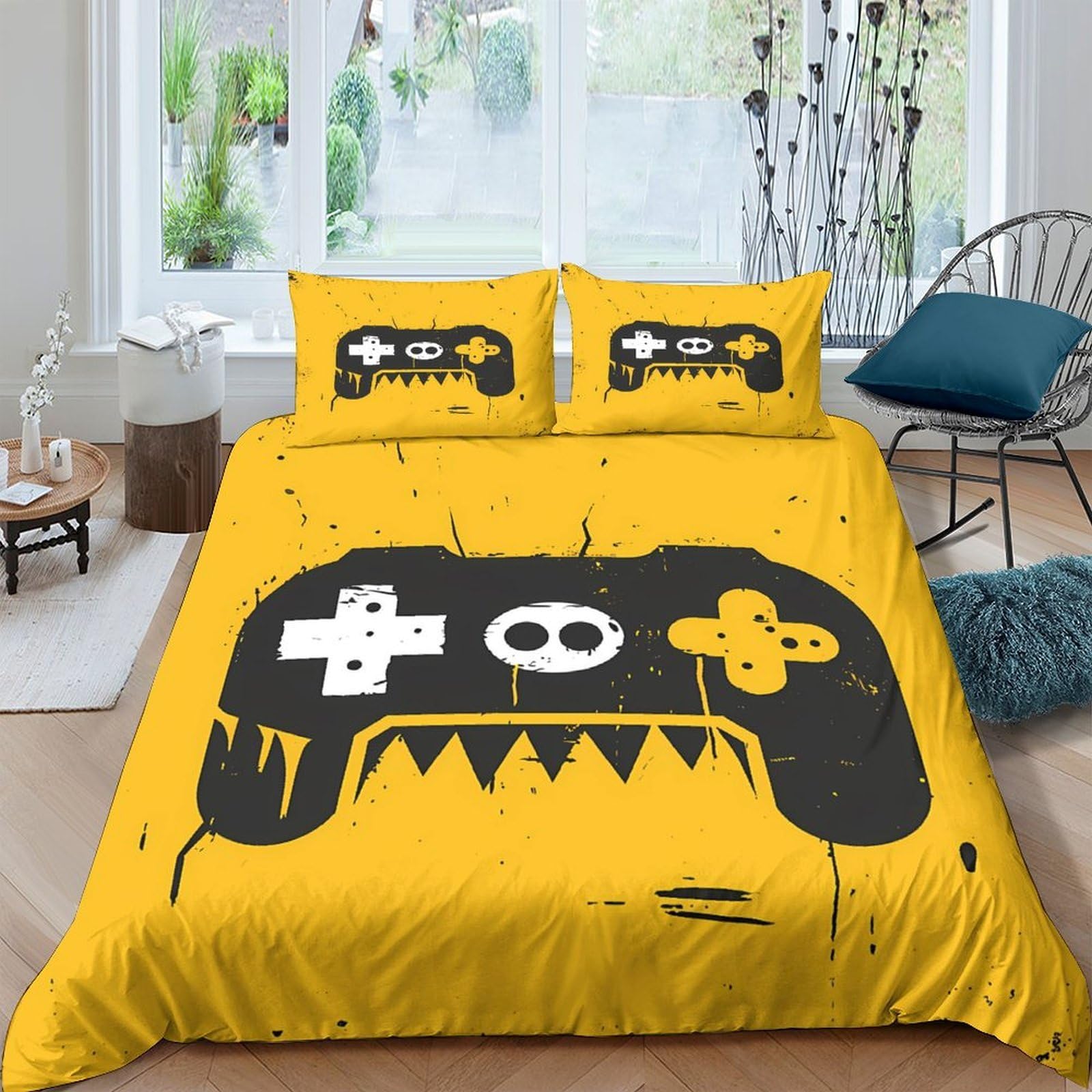 Mando de Juego 3D Impreso Funda Nórdica Microfibra para Adolescentes Adultos Decoración de Dormitorio Juego de Cama Divertido Suave Transpirable Super King（260x220cm）
