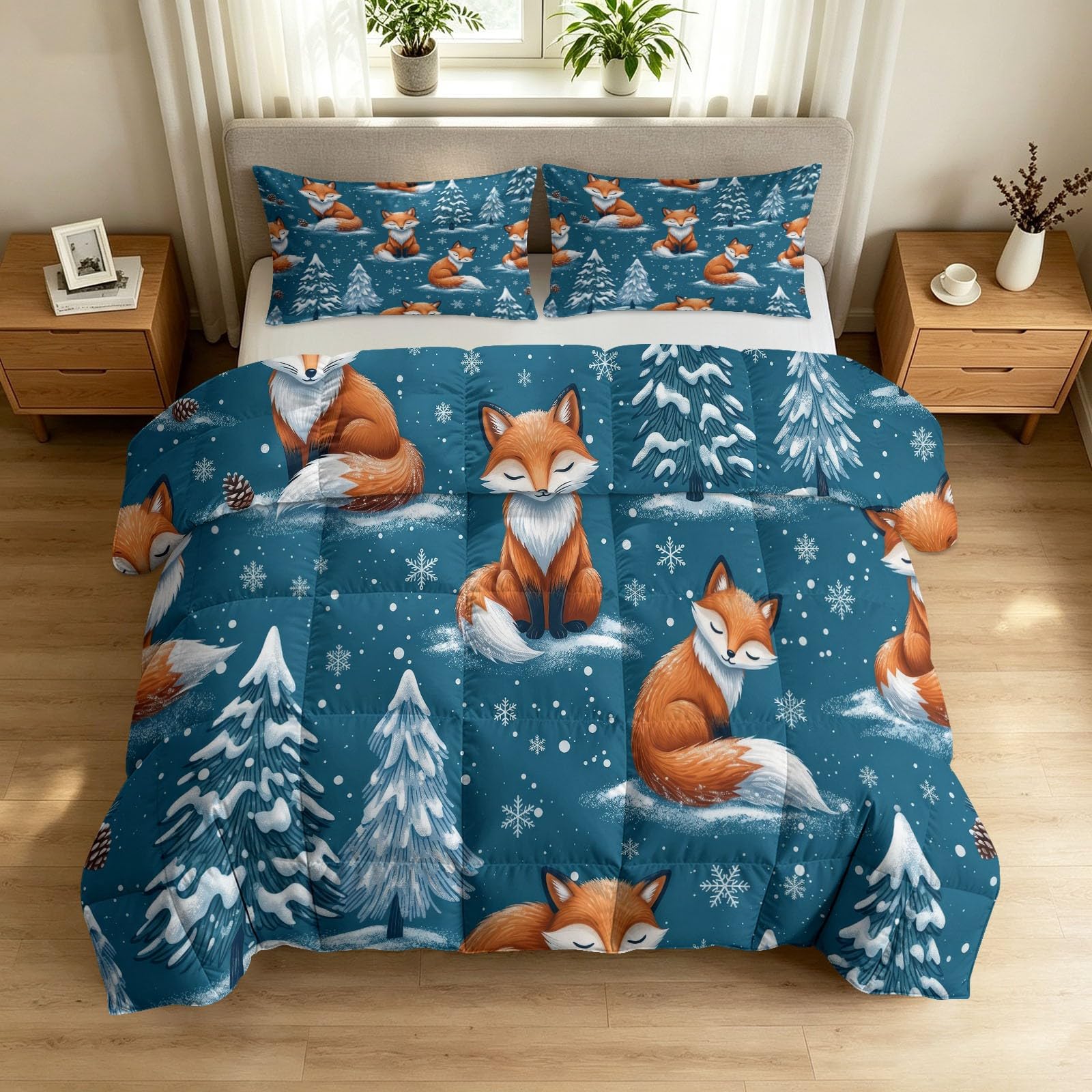 Edredón suave de zorro azul de 200x200 cm para regalar en invierno