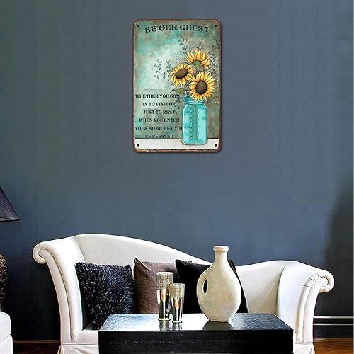 Miniatura 2 de Letrero de metal con texto en inglés Be Our Guest Whether You Come In To Visit or Just To Rest When You Enter When You Enter When You Inter (Be Our