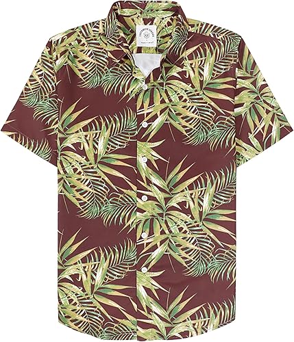 Dubinik® Hawaiian Shirt for Men Tropical Beach Shirt Mens Short Sleeve Button Do