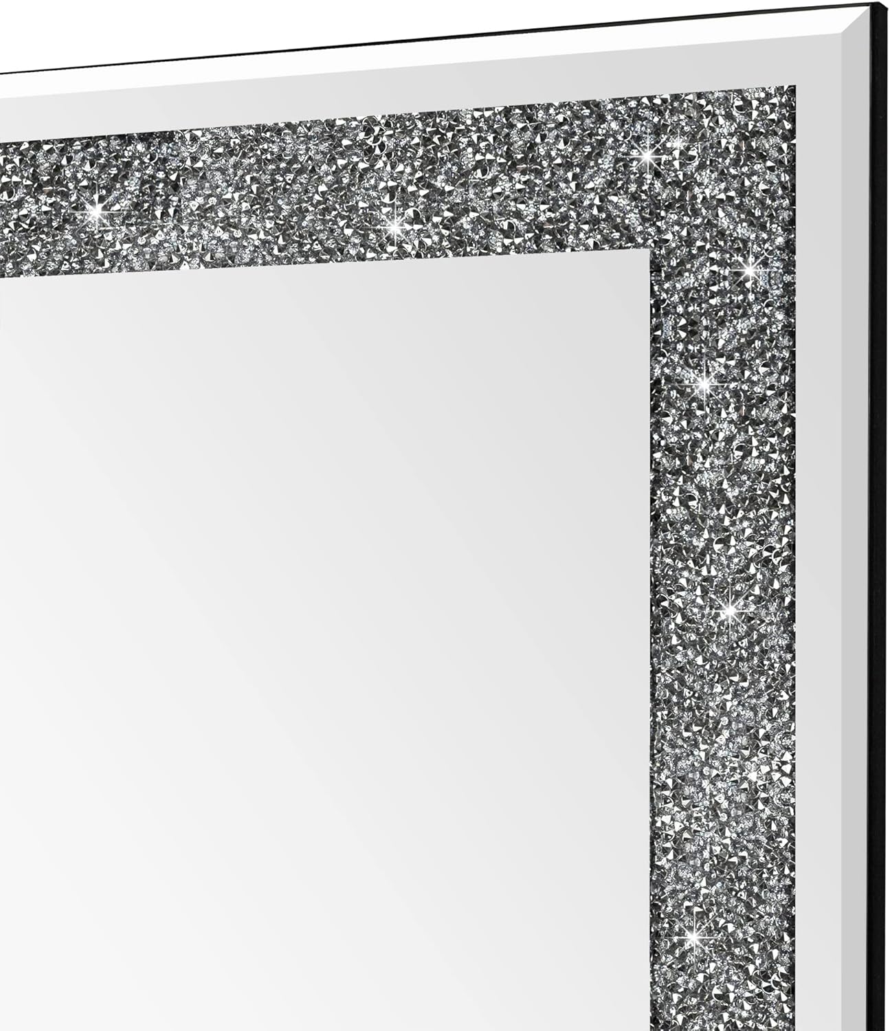 Ruomeng Wall Mirror Rectangular Crystal Crush Diamond Mirror for Home Decoration Accent Mirror for Bathroom, Entryway and Bedroom, 20 x 28