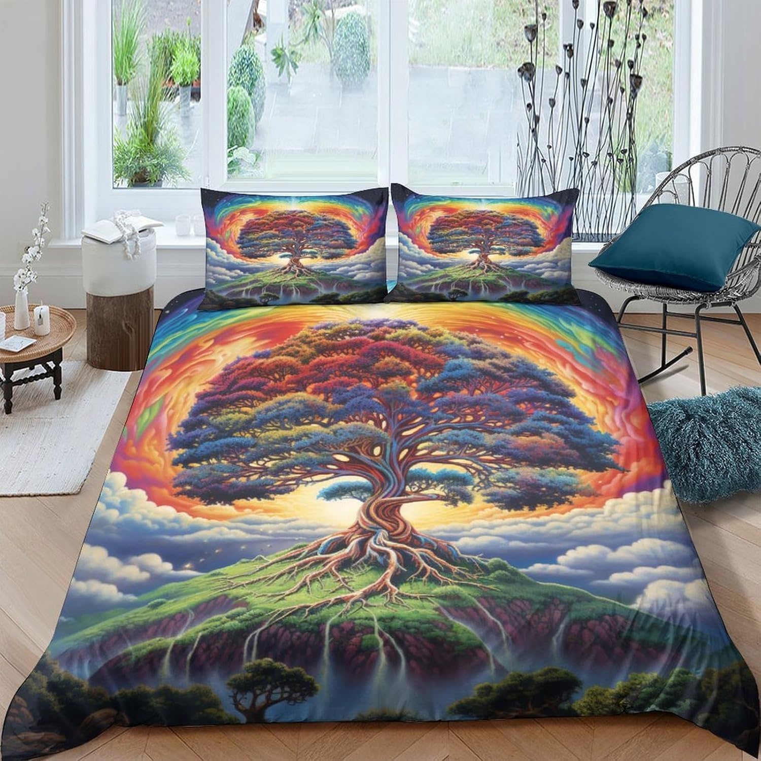 Housse de couette paysage d'arbres 3D pour transformer votre chambre en oasis