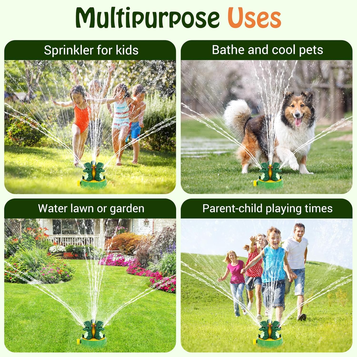 HeySplash Water Sprinkler Toy,Outdoor Play Toys for Kids,Toddler Summer Water Toys,Backyard Sprinkler Splashing Fun Toys Attaches to Garden Hose Yard for Over 3 Year Old Boys Girls Gifts