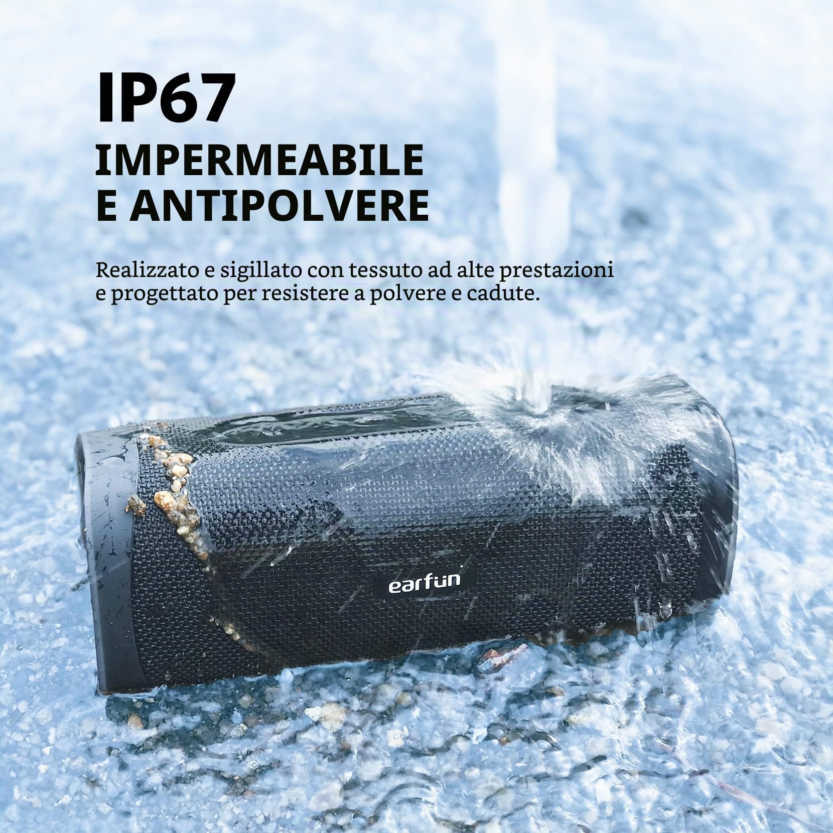 EarFun UBOOM L Cassa Bluetooth Potente Portatile, JumboBass Sound | Suono Stereo 28W, Bassi Potenti con 2 Driver, IP67, Dual Pairing, 16 Ore di Autonomia, per Casa Viaggio e Feste, Nero