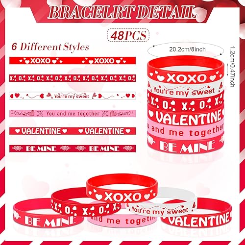 Miniatura 3 de Juego de pulseras de silicona para el día de San Valentín recuerdos de fiesta bolígrafos de corazón a granel pulseras de San Valentín para clase