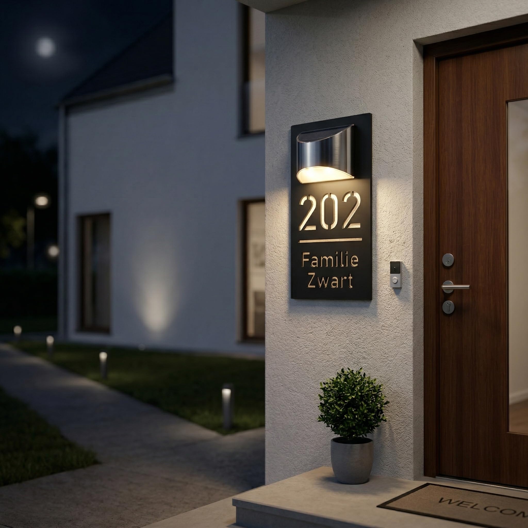 Targhetta Personalizzata con Numero Civico Esterno a LED Solare – Targa Retroilluminata Impermeabile con Numeri Civici da Esterno Personalizzati, Perfetta per un Indirizzo di Consegna Sempre Visibile — view 8