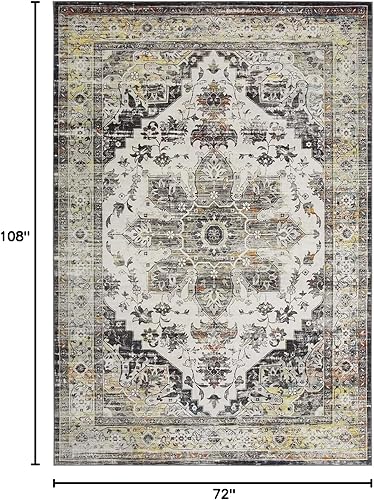 Miniatura 106 de COZYLOOM Alfombra de área de 2 x 6 pies, tribal, envejecida, para entrada, medallón vintage, alfombra para interiores, alfombra de pelo bajo, suave