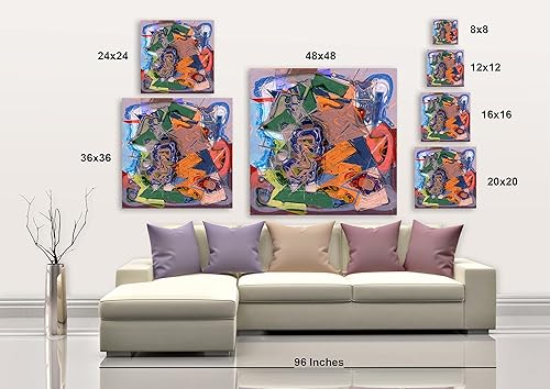 Vista 7 de Armen Living Lienzo decorativo para pared, diseño de formas dobladas I (12 x 12 pulgadas)