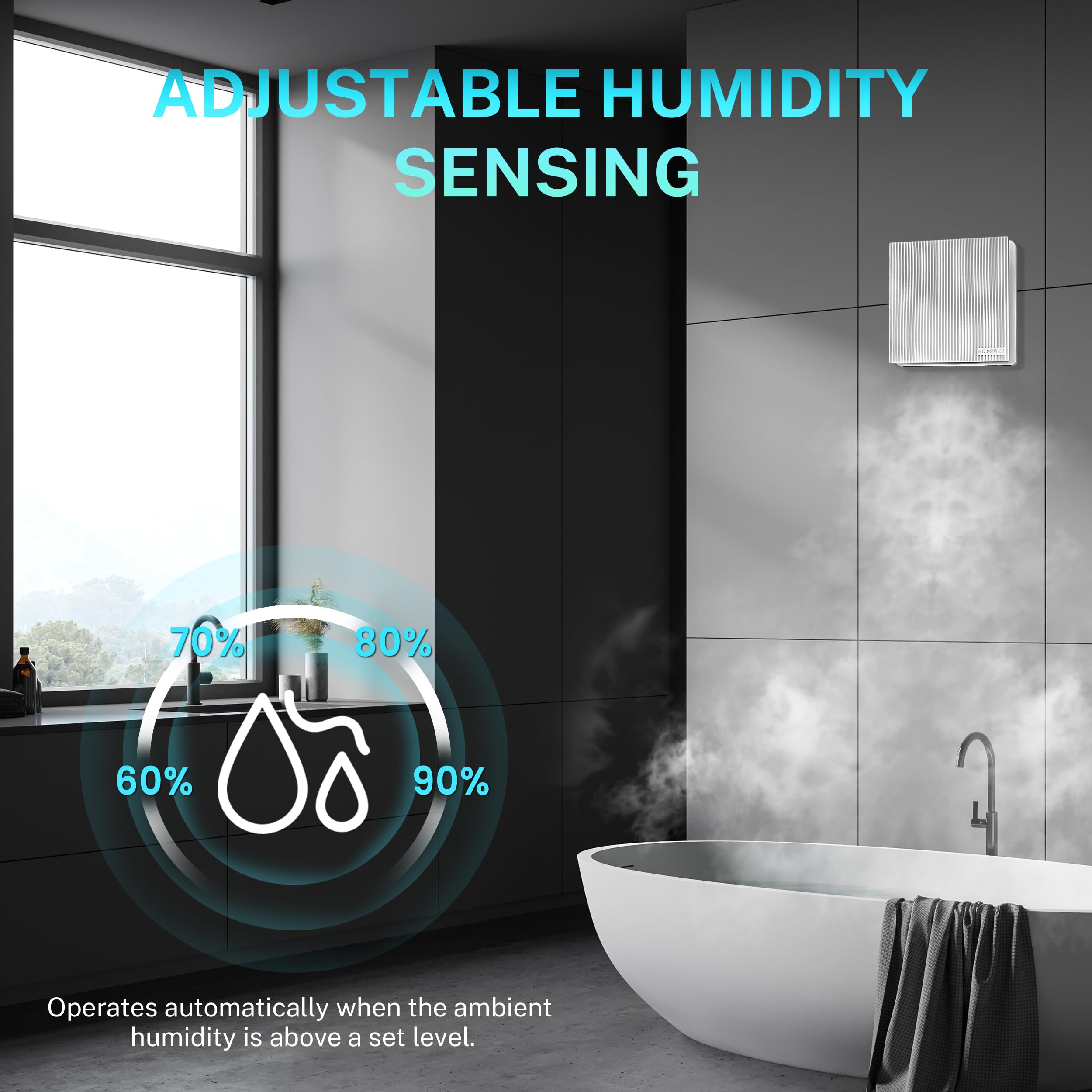 Ventilador De Baño Con Sensor De Humedad Y Temporizador | 100 Mm, 105 M³/h, Silencioso (<40 DB) | IP45, Para Baño, Cocina, Sótano