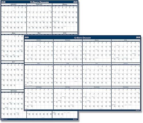 Doolittle 3961 - Calendario anual de pared reciclado, reversibleborrable, 32 x 48 pulgadas, 2020