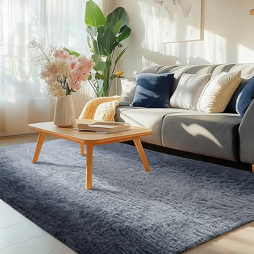 Miniatura 19 de Vafodo Alfombras de área para dormitorio esponjoso, alfombra de sala de estar, 9 x 12 pies, suave y esponjosa, alfombra de área rosa sólido