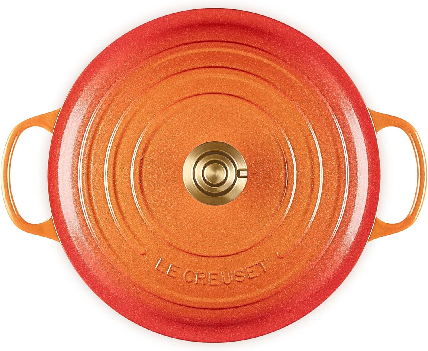 Le Creuset Enameled Cast Iron Signature Round Dutch Oven, 7.25 qt., Flamme Doree with Crucible Knob - Image 3