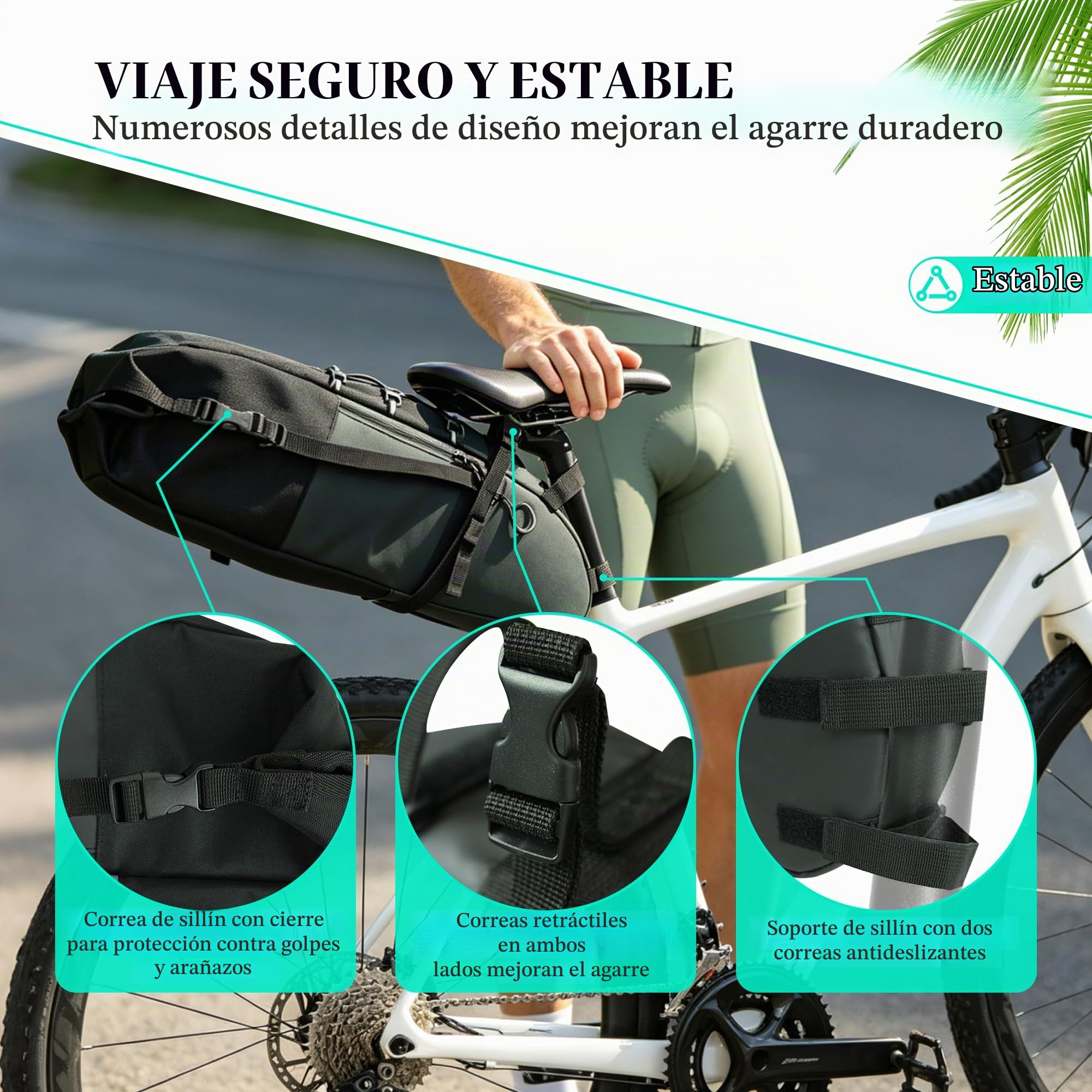 AUMTISC Bolsa de sillín de 11 l, bolsa de asiento, bolsa de almacenamiento para bicicletas de carreras, bicicletas de montaña