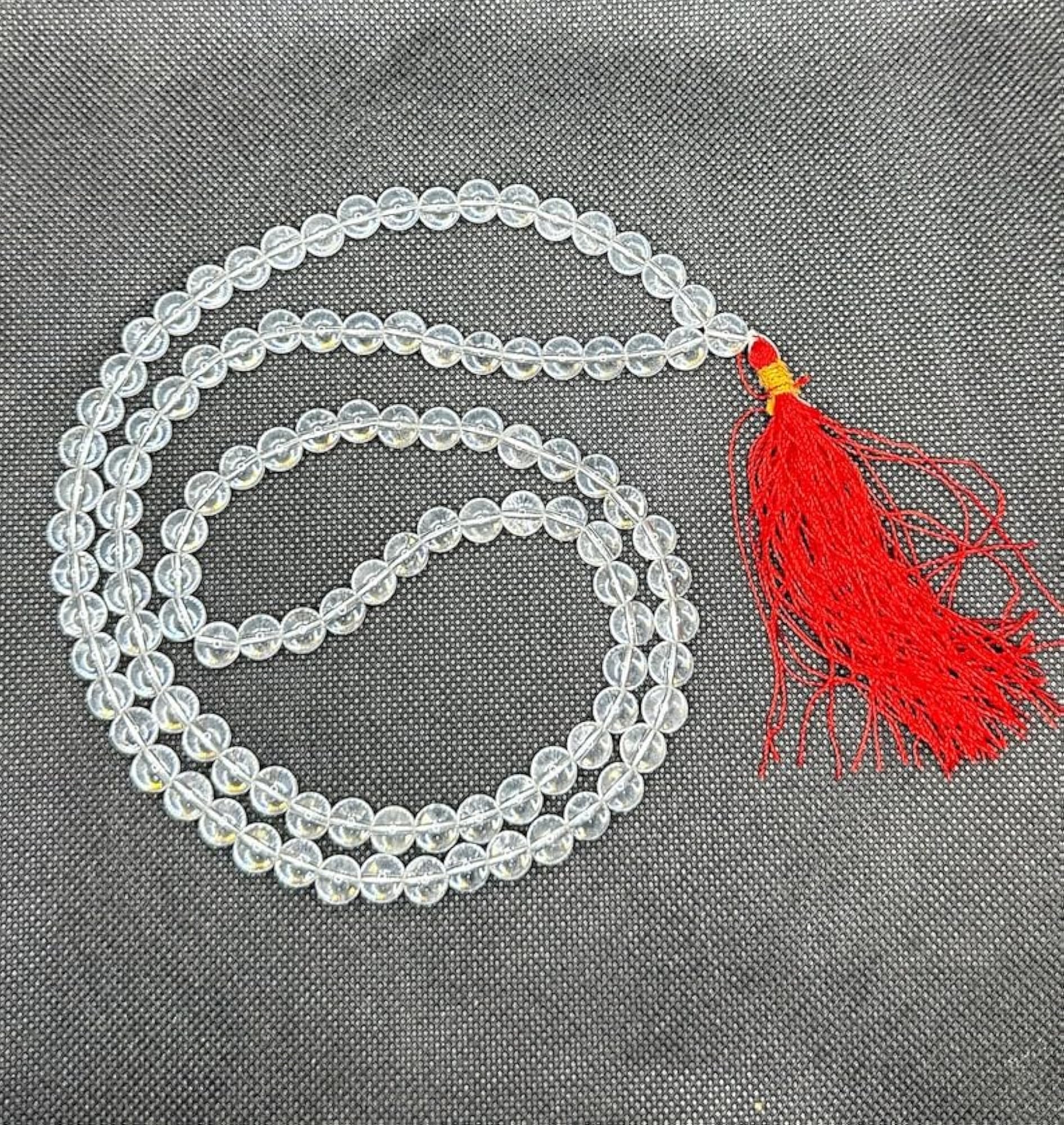 Natural Himalayan Clear Quartz 6MM Beaded Handmade Prayer Mala