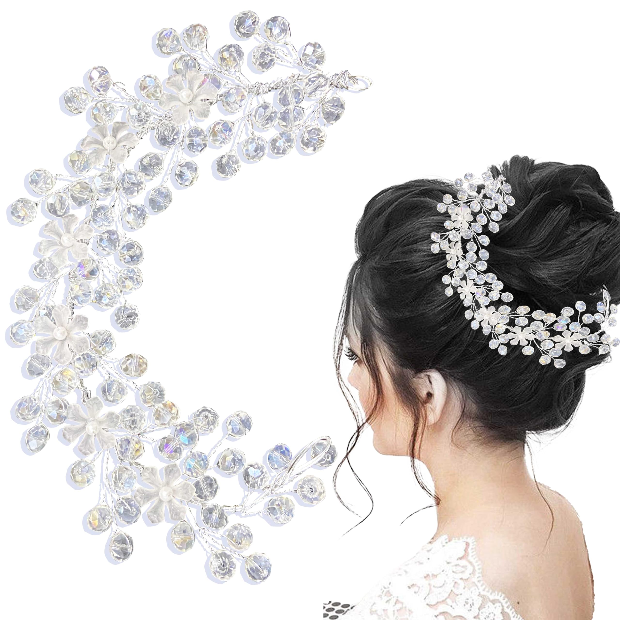 LYKAA Hair Accessories For Women Artificial Flower & Pearl Style Juda Bun Accessories - Floral Bridal Brooch & Hair Pins - Hairstyle Decoration Bride Clips, Pearl & Crystal - Tiara, Hair Pin, Juda Pin For Women & Girls - Silver (B0CSDS8K13) Amazon Price History, Amazon Price Tracker