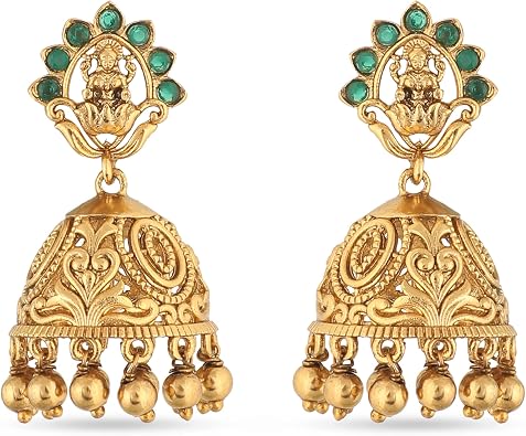 TARINIKA Utash Antique Jhumka Indian Earrings - Indian Jewelry for Women