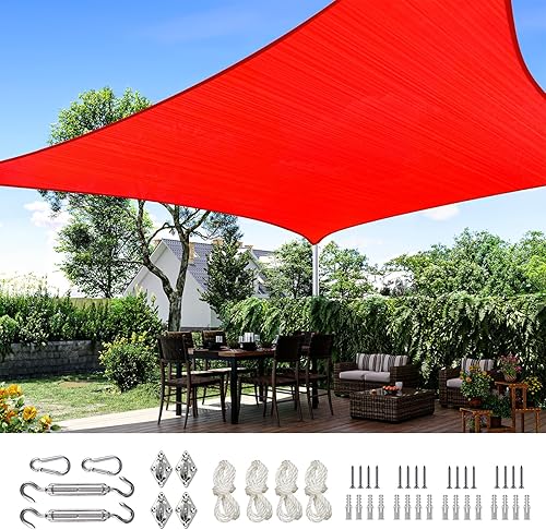 Toldo Quictent de polietileno de alta densidad, 6.53 ozm, rectangular, para exteriores, 98 % protección UV, kit de herramientas, sombra para patio o