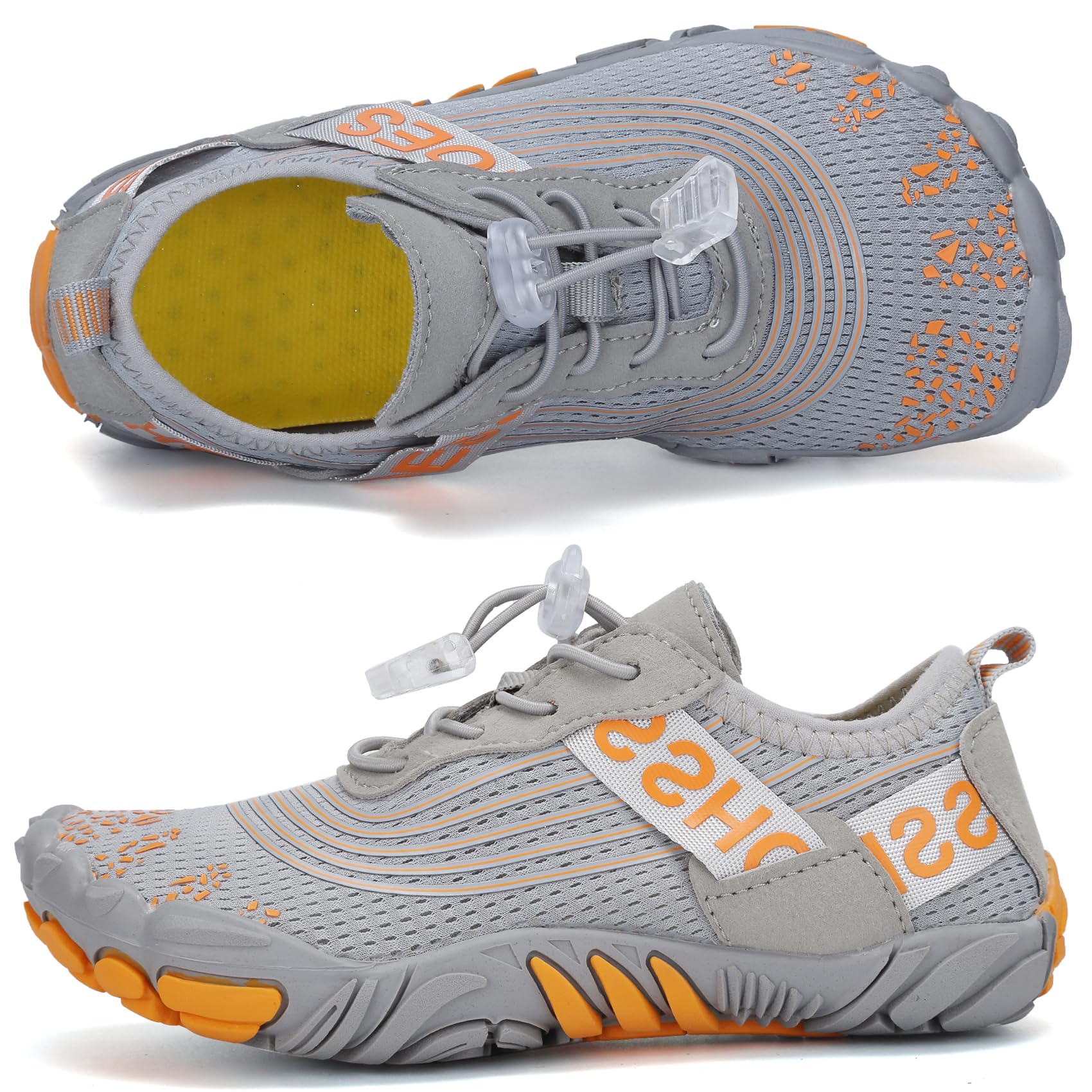 DimaiGlobal Calzado Descalzos Niñas Niños Zapatillas de Trail Running Barefoot Secado Rápido Zapatos de Agua Transpirable Antideslizante para Playa 30EU Gris