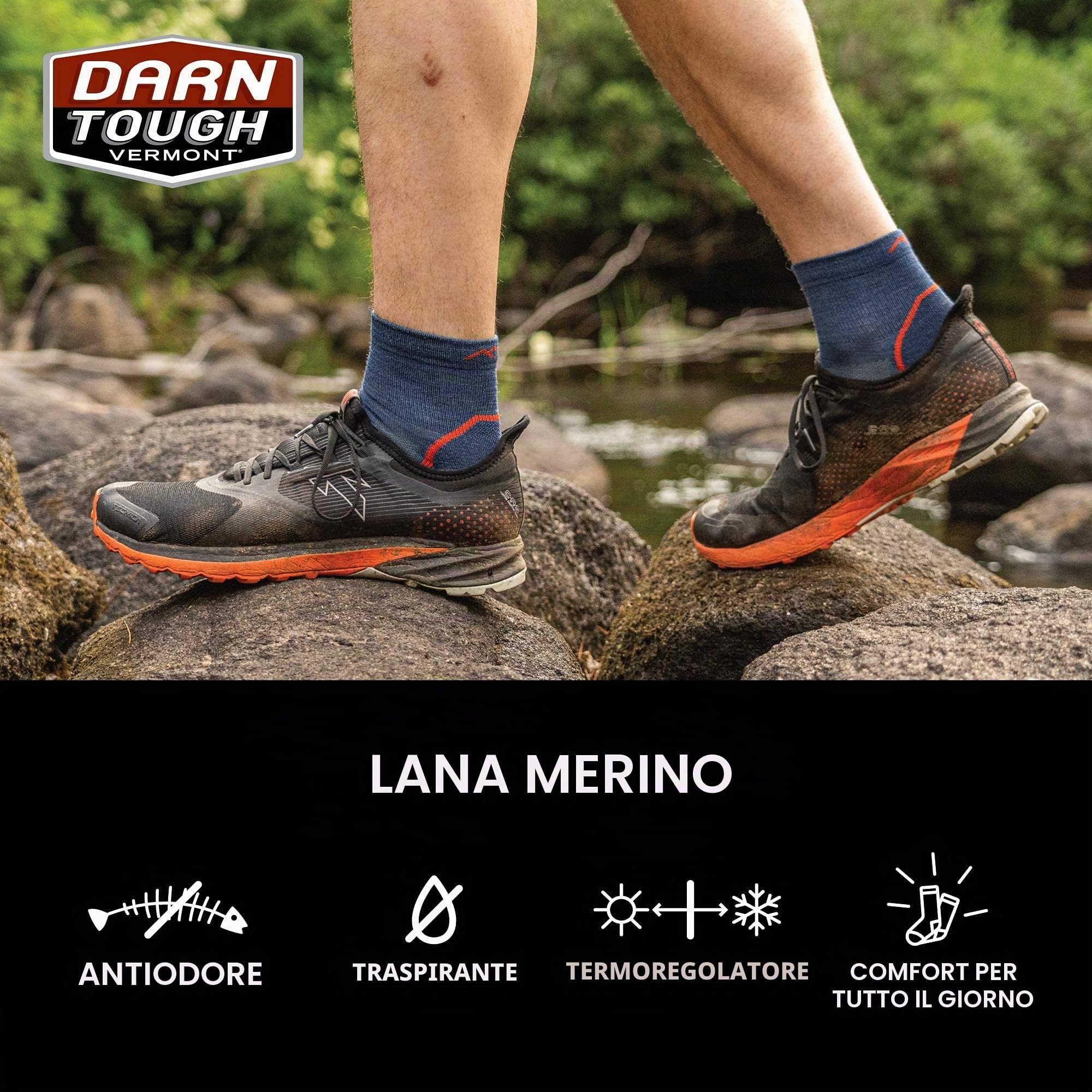 Darn Tough - Escursionista Leggero da Uomo, 1/4 con Cuscino