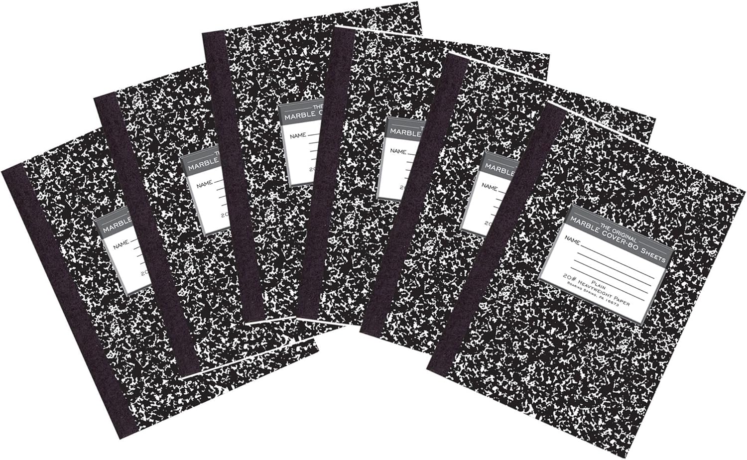 ROARING SPRING Signature Collection Composition Notebook, 6 Books, Hardcover, Unruled 20# Premium Plain Paper, 80 Sheets/160 Pages, 10.25" x 7.88", Made in USA
