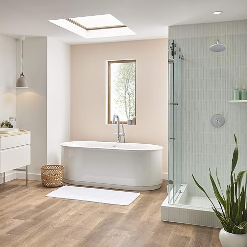 Miniatura 4 de American Standard T064951.002 - Llenadora de bañera independiente redonda contemporánea para válvula de flash áspero, cromo pulido