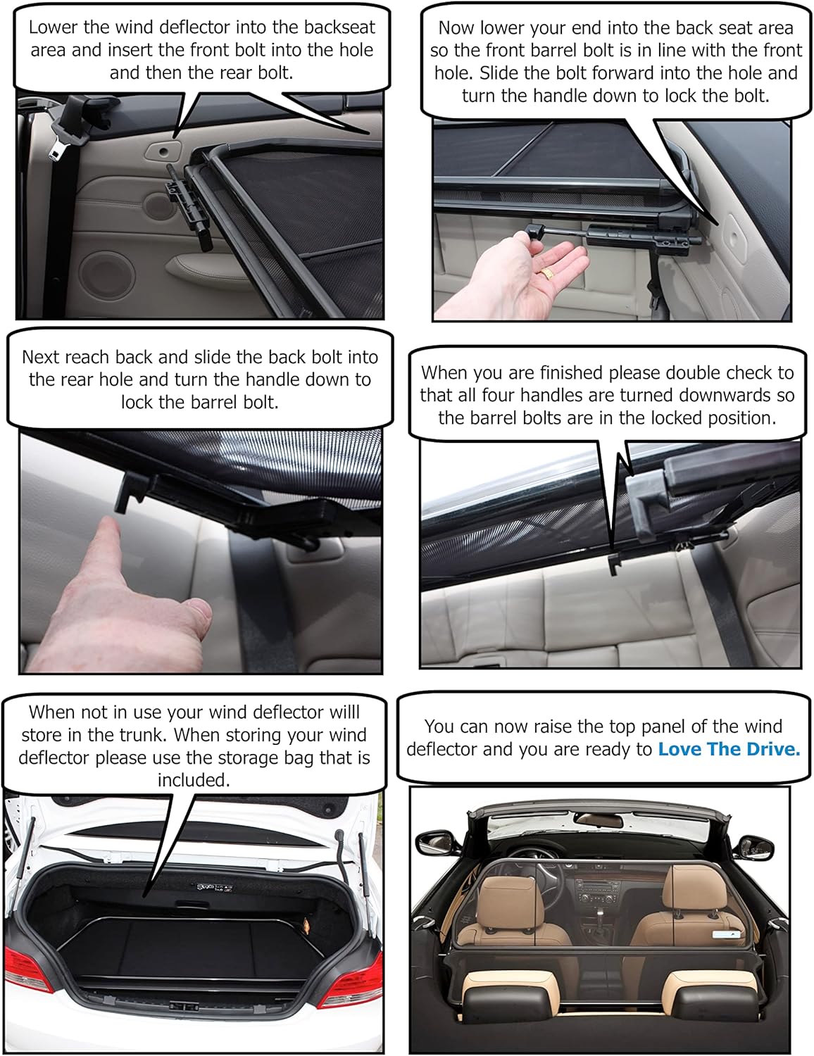 Love the Drive BMW Windstop for 1 Series (E88) 2007 Thru 2014, Trade, Wind Deflector, Wind Screen