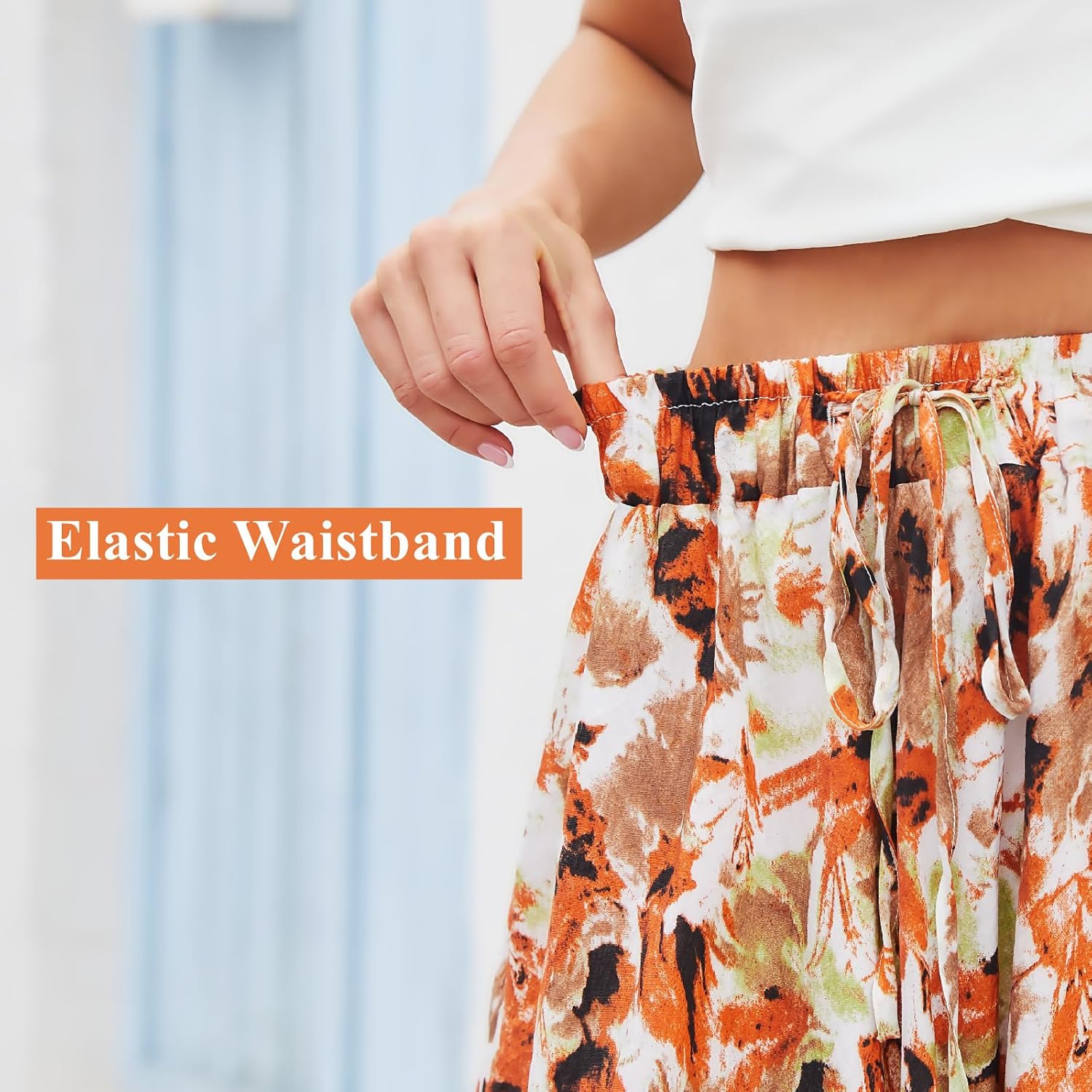 Maxi Skirts for Women with Pockets Long Midi Length Casual Skirt for Beach Party Holiday - Image 4