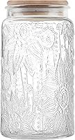 Vista 1 de Tarros de almacenamiento de vidrio con tapa hermética de bambú, 35 onzas líquidas, recipientes decorativos de alimentos para encimera de cocina