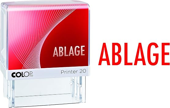 COLOP 152222 Printer 20 Text Stamp with Text Tray Red in Folding Box