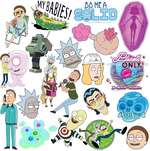 Miniatura 4 de Rick and Morty - Juego de 100 calcomanías de vinilo grandes de lujo para laptop, botella de agua, álbumes de recortes, tableta, monopatín,