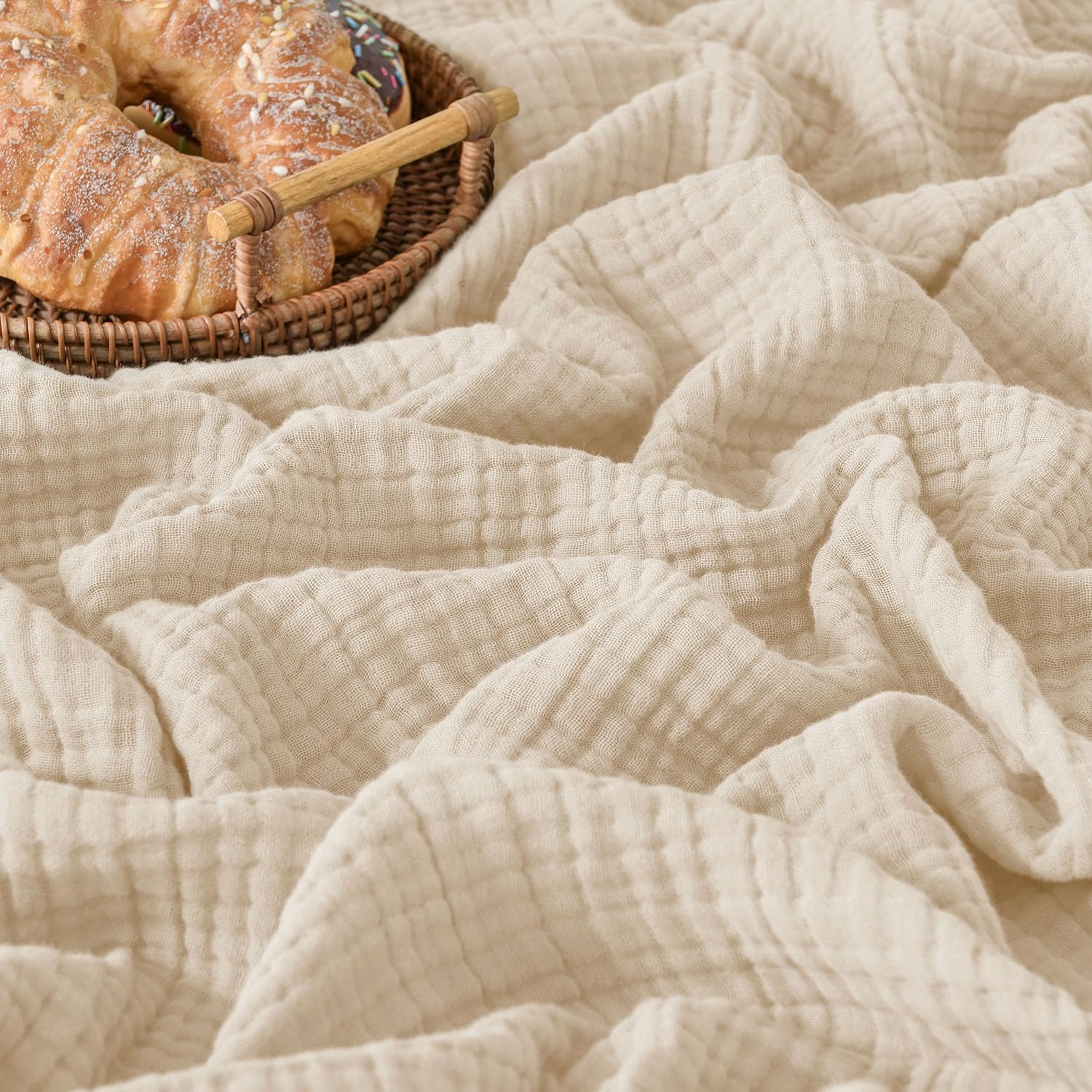Esterra Muslin Blanket Queen Size Cozy Soft Lightweight