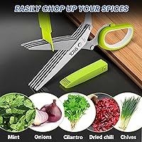 Vista 6 de Juego de herramientas de cocina 3 en 1 de alta calidad, prensa de ajo de acero inoxidable resistente, tijeras de hierbas y ablandador de carne, a