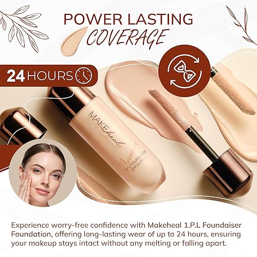 Miniatura 3 de Base de maquillaje 1.P.L SPF 20 PA ++, 24 horas de cobertura duradera, aplicador de varita grande, base de doble función, cobertura perfecta de