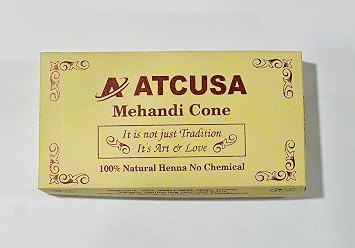 Natural Ready to Use Henna Paste Hair Color | Hair Dye Cones | Infused with kesar Oil | 25 gm each | Dark Reddish-Brown Color | Made from Organica henna powder Sourced from Rajasthan India