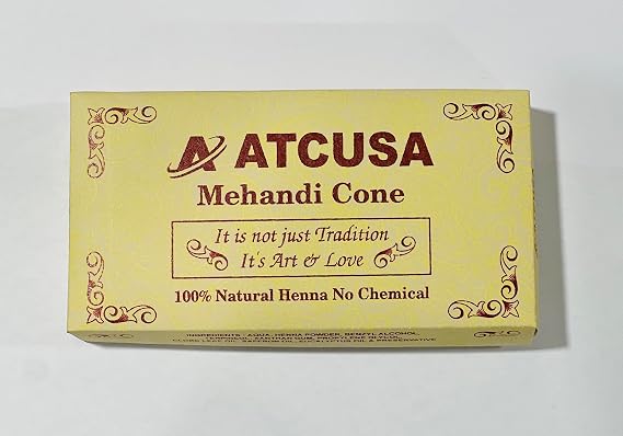 Natural Ready to Use Henna Paste Hair Color | Hair Dye Cones | Infused with kesar Oil | 25 gm each | Dark Reddish-Brown Color | Made from Organica henna powder Sourced from Rajasthan India