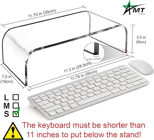 Miniatura 6 de Soporte acrílico AMT para monitores soporte claro para LaptopPCMonitor multimedia soporte para oficina en casa.
