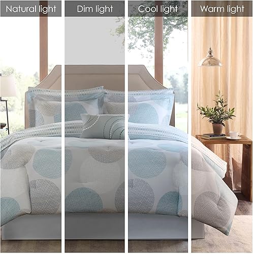 Miniatura 2 de Madison Park Essentials - Juego de cama completo de 9 piezas que incluye un edredón cálido con diseño en colores vibrantes y relleno alternativo