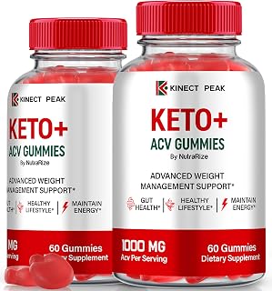 (2 Pack) Kinect Peak Keto ACV Gummies, KinectPeak Keto+ACV Weight Loss Gummies, All Natural Apple Cider Vinegar, Premium Keto Formula Plus ACV Gummy, Official ACV Keto Reviews (120 Gummies)