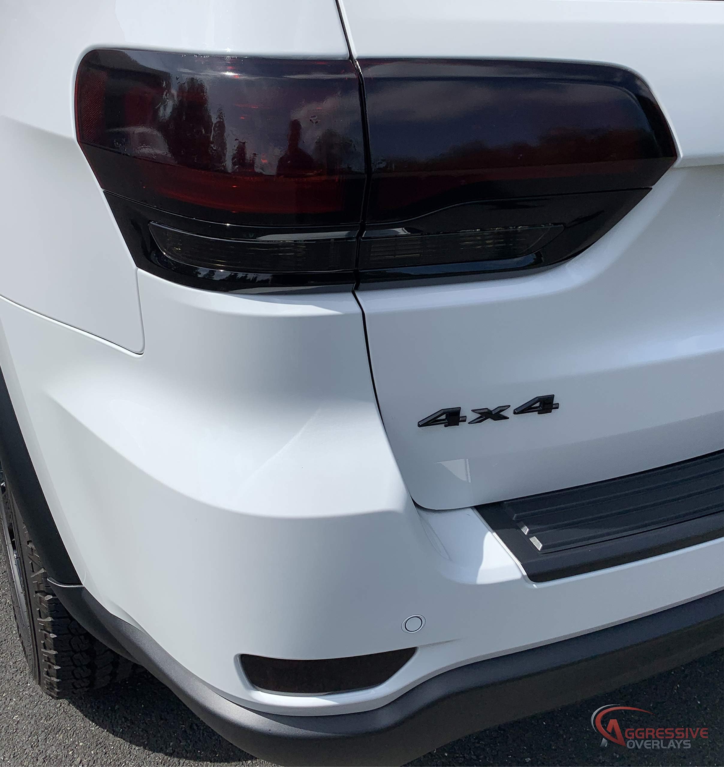 Compatible with 2014-2020 Jeep Grand Cherokee Tinted Taillight Film Third Brake Light Tint Rear Bumper Reflector Overlay Covers (Dark Smoke Full Rear KIT)