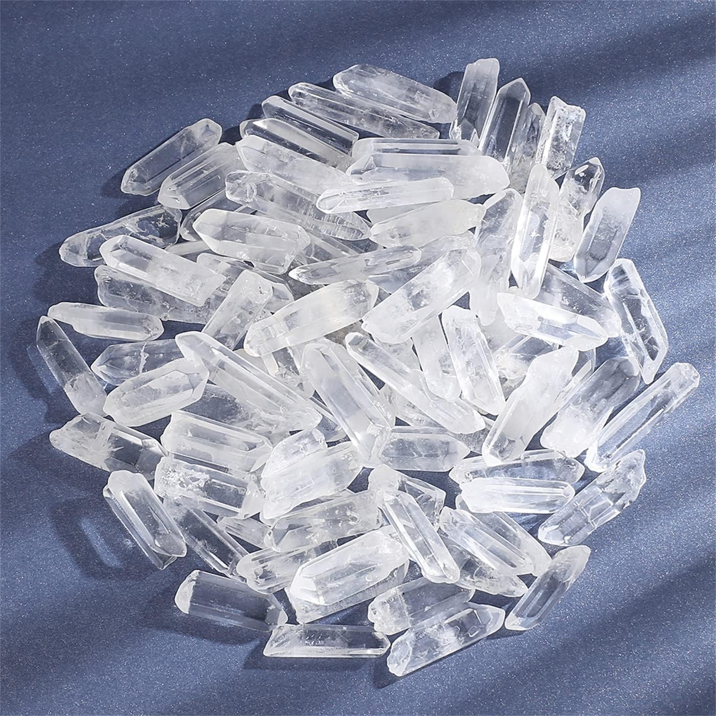 YATOJUZI 2LB Clear Quartz Crystal Points Bulk Natural Irregular Polished Stones Wands Gemstones Wholesale Reiki Energy Balancing Crystals Stone for DIY Handmade Meditation Divination 0.39"-1.18"