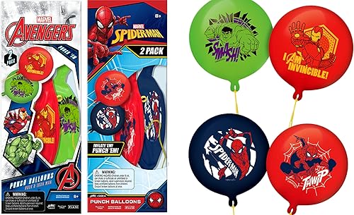 Miniatura 9 de Marvel Avengers Punch Balloon Ball Hulk, Iron Man y Spiderman Fidget Toy Inflable Big Bounce Ball Alivio del Estrés Juguete para Niños y Adultos
