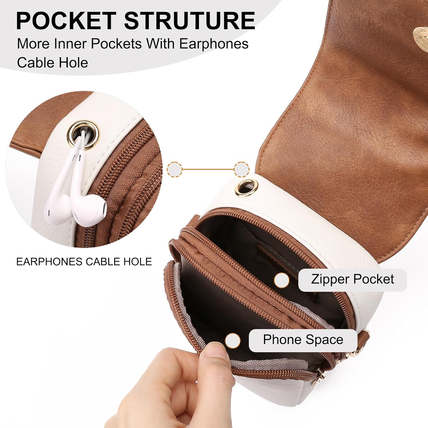 GAEKEAO Vegan Leather Small Crossbody Bag for Women Mini Cell Phone Cross Body Purses Floral Wallet with Card Slots For Girls - Image 7