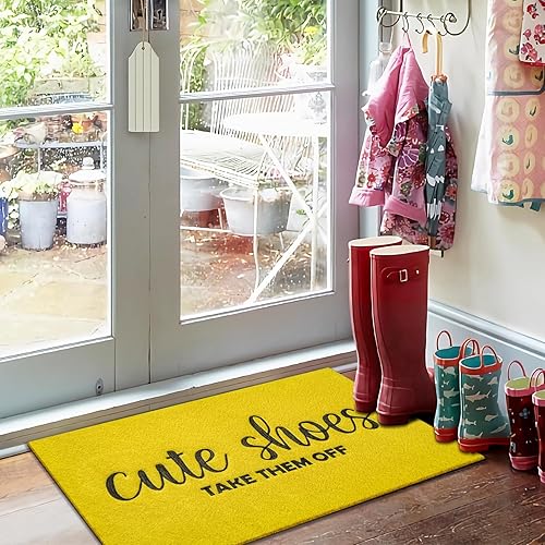 Miniatura 7 de Tapetes de primavera para la entrada del hogar, divertidos tapetes para puerta delantera, lindos zapatos, para quitarlos, resistentes, fáciles de