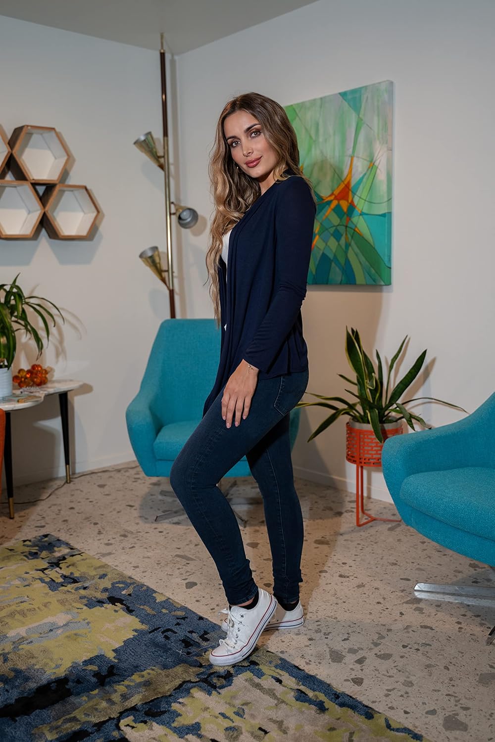 Free to Live 3 Pack Long Sleeve Cardigan for Women Open Front Dressy Casual Fall Draped Lightweight Sweaters Cover Up Shrugs - Image 4