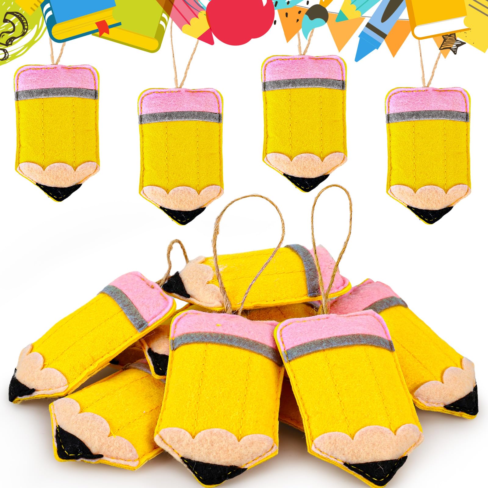 Crayon feutre rentrée scolaire 3D AnyDesign lot de 12 pendentifs