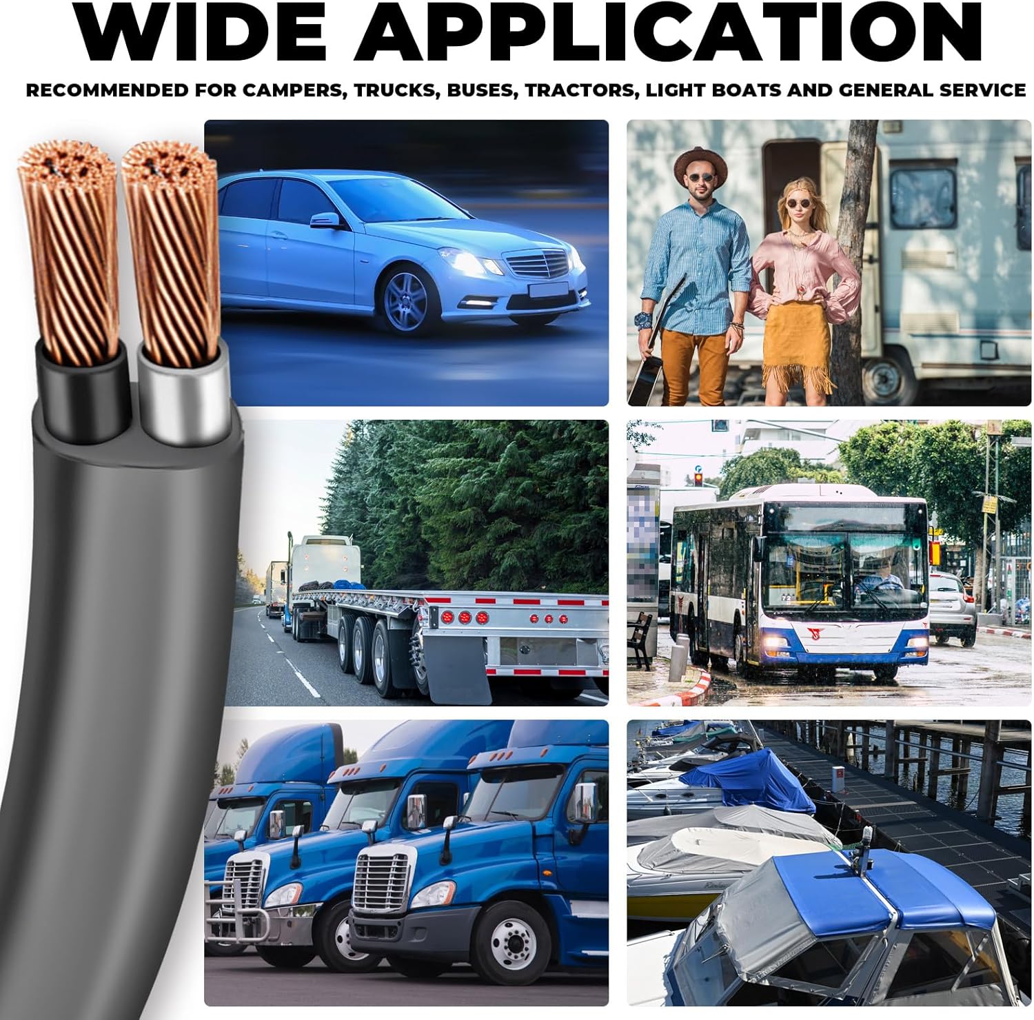 14/2 Trailer Wiring 100 ft Gray Jacketed Wire 14 Gauge 2Cable Brake Duplex Trailer Wire for Towing General Rewiring