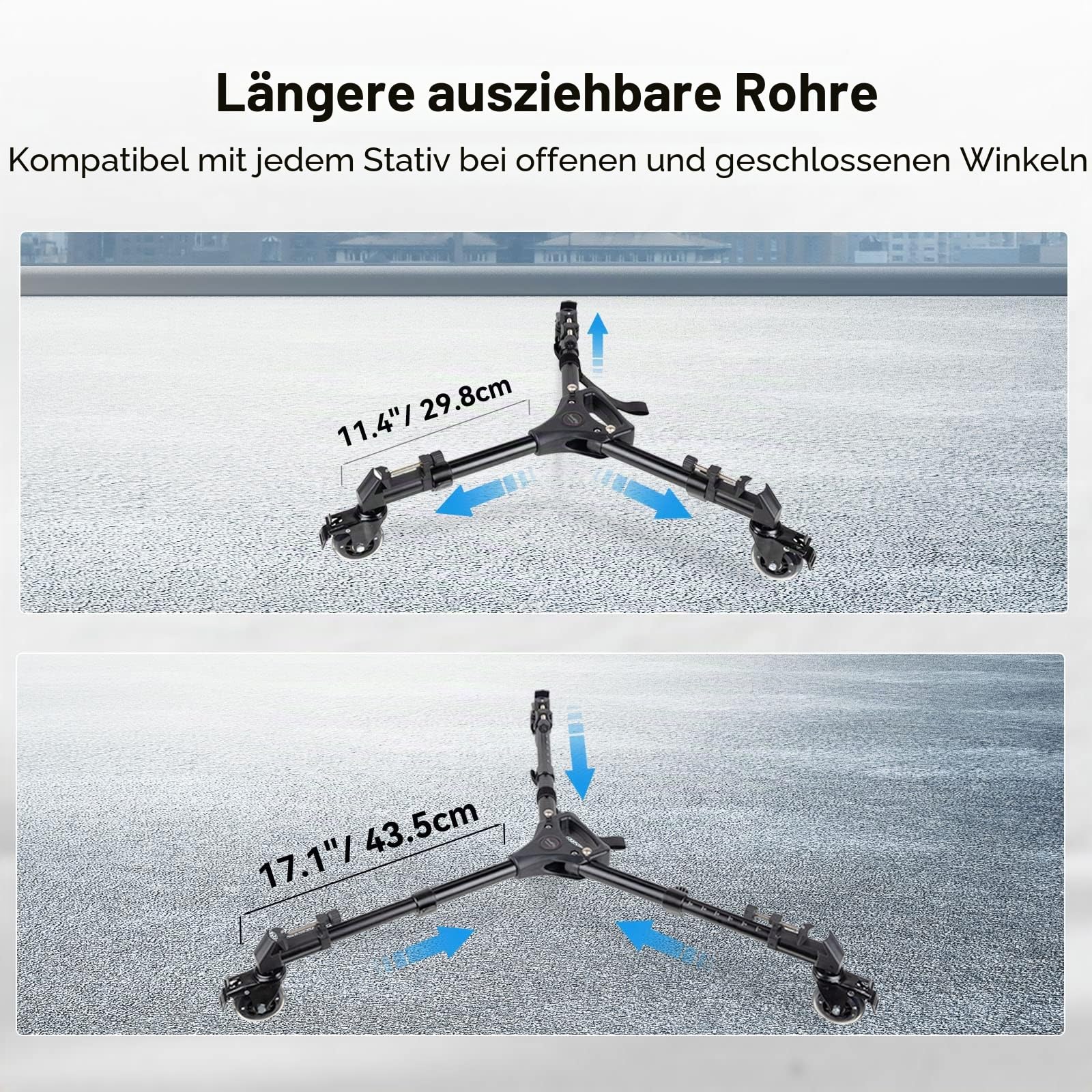 SMALLRIG Universal Fotografie Stativ Wagen, strapazierfähig mit verstellbaren Beinhalterungen und Tragetasche, 33 lb Tragfähigkeit – 3986